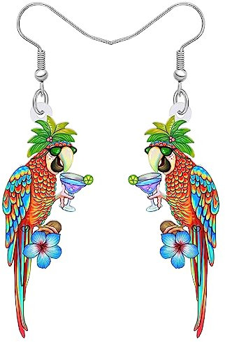 NEWEI Cute Macaw Papagei Vogel Ohrringe für Damen Mädchen Damen Acryl Tiere Schmuck Geschenke Charms (Hawaii G)