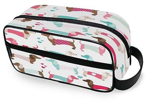 Tragbare Kulturtasche Bunte Hunde Reise Waschtasche Multifunktions Kosmetiktasche Make-up-Tasche Aufbewahrungstasche für Frauen Männer Jungen Mädchen, multi