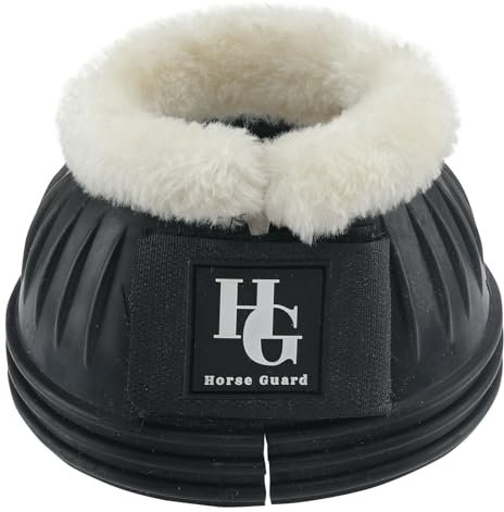 CATAGO Horse Guard Gummi Hufglocken mit Kunstfell 2 Stück - schwarz - S