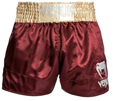 Venum Herren Classic Muay Thaibox Shorts, Burgunderrot/Gold/Weiß, XXL Slim Kurz EU