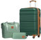 COOLIFE Koffer Set 3 Teilig, Gepäck Set Mittelgroß 24‘’ ABS Hartschale, Handgepäck 4 Rollen TSA-Schloss mit 1 Erweiterbare Reisetasche und 1 Kulturtasche für Reisen