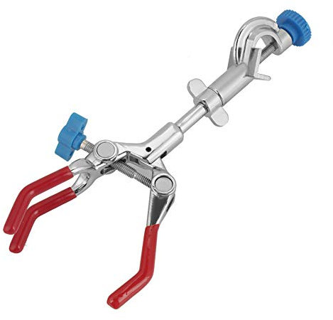 Artillery 3 Zinken Schwenkklemme,Verstellbare Metall Drei Zinken Laborklemme,22cm Labor Reagenzglas Klemmhalter mit Gummibacken für Kondensatorlabor