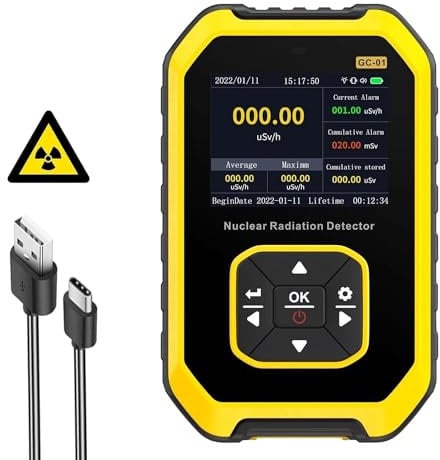 Geigerzähler, Nuklearer Strahlungsdetektor, Strahlungsdosimeter, tragbares wiederaufladbares Beta/Gamma/Röntgenstrahlen mit LCD-Display, 5 umgeschaltete Dosierungseinheiten für Haushalt-AP-GC-01