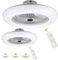 Fiqops 2 x Ventilatore da Soffitto con illuminazione e telecomando 80 W, velocità del vento regolabile, 3 temperature di colore, 3000 K-6500 K, timer per soggiorno, camera da letto, bianco
