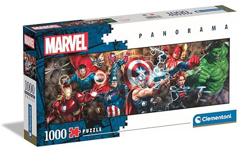 Clementoni Jigsaw Puzzle Panorama Marvel The Avengers 1000 Pieces - Puzzle For Adults 14-99 Years, Gift For Men/Women, Marvel, Made In Italy, 39839