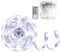 DBFAIRY Bande LED à piles, 5 m, 150 LED, avec batterie, étanche, avec télécommande, minuteur, pour décoration de la chambre à coucher, de la maison, blanc
