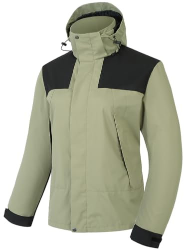 PADOLA Veste Femme mi Saison Veste imperméable Veste de Pluie Randonnée légère Softshell Respirant Coupe Vent Chic Trench Coat Poncho Cape Pluie Manteau Automne Hiver Printemps été (2 Vert, S)