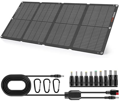 SOKIOVOLA Paneles solares portátiles de 60 W NextGen Kit de cargador de panel solar plegable con 25% de eficiencia con salida USB-C USB-A, ETFE IP68, panel solar impermeable para viajes al aire libre