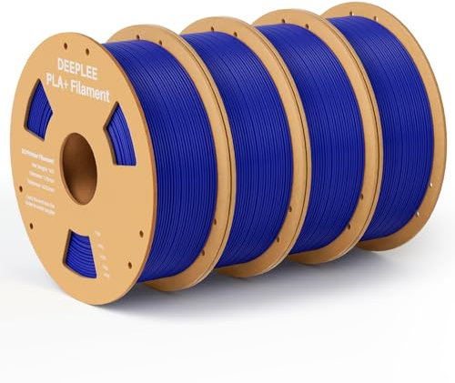 DEEPLEE PLA+ Filament 1.75mm, PLA Plus 3D Drucker Filament, Maßgenauigkeit +/- 0,02 mm, Filament 3D-Druckmaterialien, Blau 4kg (1kg/Spool)