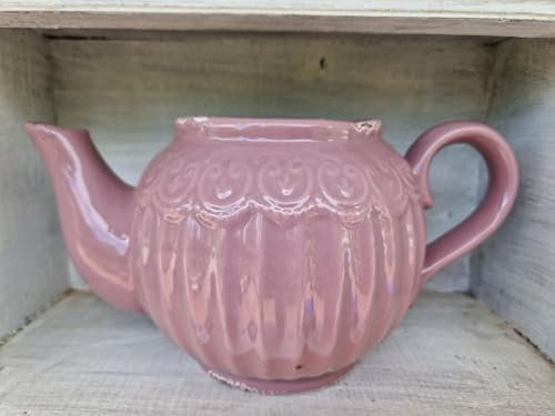 Arinosa Pflanzkanne Teekanne Shabby für Blumen Keramik Lila 25x14,5xH12cm