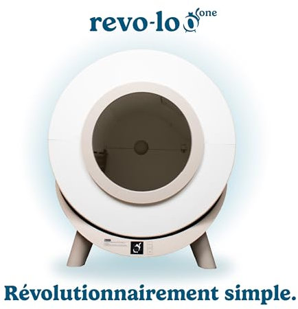 Revo-loo One - Bandeja para gatos automática autolimpiante - Robot eléctrico y autolimpiante - 80L XXL - Incluye Alfombrilla para gatos y App
