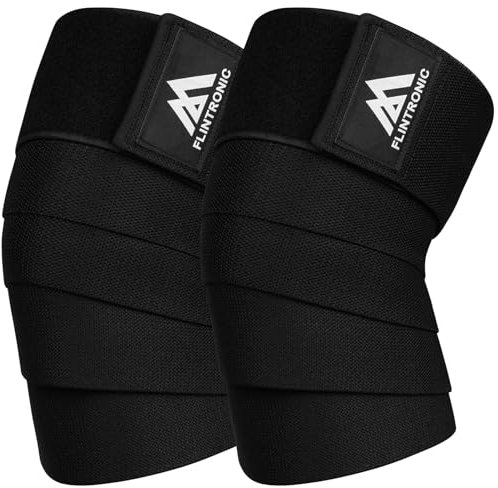flintronic Vendaje de Rodilla, Rodillera Vendaje para Levantar Peso, Rodillera Gimnasio Powerlifting Levantamiento de Pesas para Entrenamiento con Pesas y Levantamiento de Pesas, Entrenamiento Cruzado