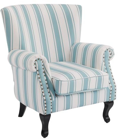 Vintage Retro Sessel mit Massivholzbeinen, Ergonomische Rückenlehnen und Gepolsterter Stoff Lounge Sofa Stuhl für Wohnzimmer und Schlafzimmer