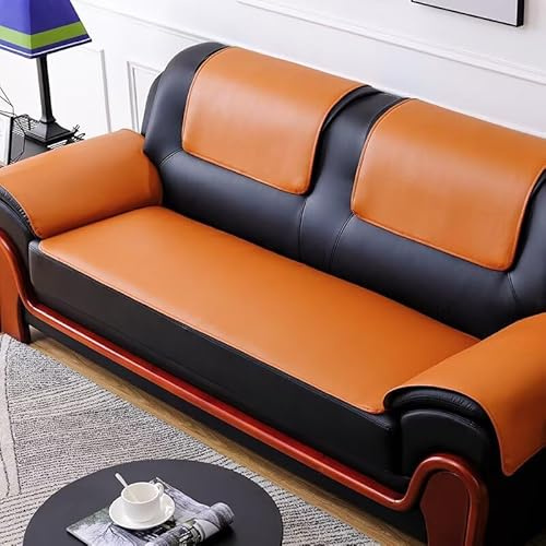Be&xn Couch Überzug Leder Sofaschoner rutschfest Sofa überzug für Ecksofa Sektionssofa, Wasserdicht Fleckenresistent Sofabezug 1/2/3/4 Sitzer Sofa Cover für Haustiere(Orange,60 * 150cm)
