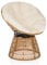 hjh LIVING Papasansessel mit Kissen, Outdoor Drehsessel WEAVORA Rattan Loungesessel 360° drehbar für Garten Balkon Wohnzimmer, Beige