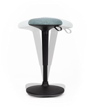 YOS S1| Ergonomischer Bürohocker mit Balance Effekt – Höhenverstellbarer Stehhocker für dynamisches Sitzen| Bürohocker mit flexiblem Standfuß | Schreibtisch Hocker (Meerblau)