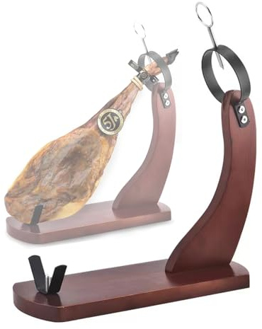 Wooden Ham Holder Stand, Stable Anti-Slip Ham Rack Stand for Kitchen Home Hotel Party Display, for Carve and Slice Spanish Ham Italian Prosciutto