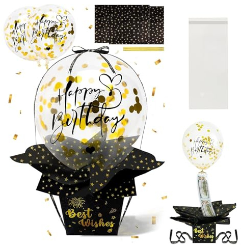 Bangbobi 44 Stuck DIY-Überraschungsgeschenkbox mit Luftballons, Verpackung zum Thema Geburtstag, Luftballon-Zugschnüren Geldgeschenke zum Geburtstag, Geeignet für Ihre Familie,Freunde