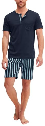 CALIDA Relax Choice Kurz-Pyjama Herren Saphir Blue 52-54