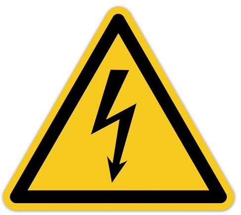 LabelTec Warnzeichen Aufkleber Warnung vor elektrischer Spannung gemäß DIN ISO 7010 / W012 / ASR A1.3 – Elektro Warnaufkleber vor Hochspannung selbstklebend wasserfest LTI001 (100, 50mm)