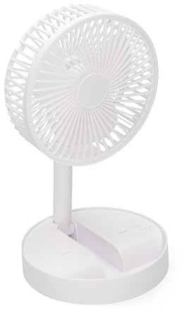 Silvergear® Mini Tischventilator mit Handyhalter | Faltbarer Ventilator Akku | USB Ventilator Kabellos | 3 Geschwindigkeiten | Leiser Ventilator Büro & Schlafzimmer | Kompakt Tragbar