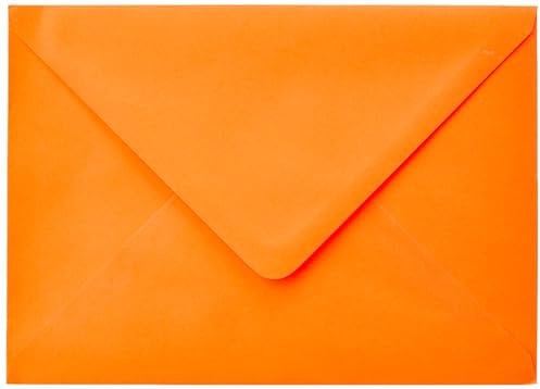 Clairefontaine - Ref 5492C - Pollen Envelopes (Pack of 20) - C5 Sized, 120gsm Paper, Gummed Seal, Inkjet & Laser Printer Compatible, Acid Free - Clementine Orange