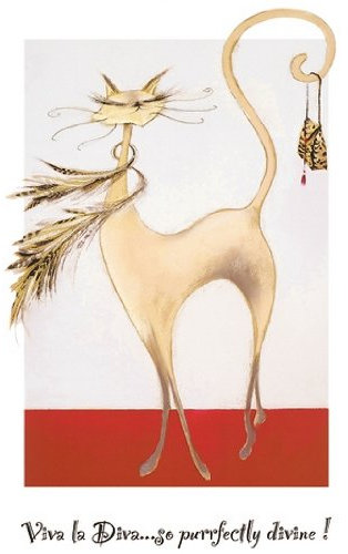 Kunstdruck, Poster Viva la Diva, Catitudes von Marilyn Robertson, 60 x 80cm, Kunst, Kuenstler, Bild, Poster, Kinder und Comic, Abstrakt, Abstrakte Malerei, hochwertige Ware - Art Galerie Shop