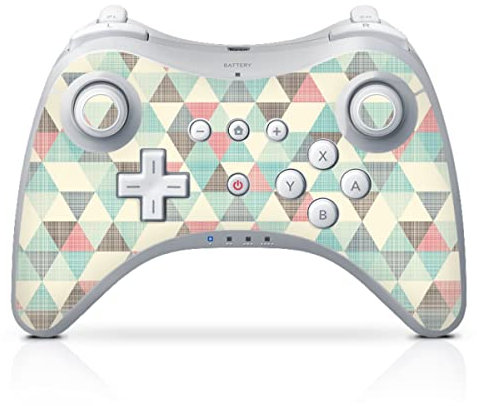 Skin kompatibel mit Nintendo Wii U Pro Controller Folie Sticker Dreiecke Vintage Muster