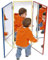 Henbea Triptychon Spiegel, 3 Stück, Silber, 120 x 50 x 20 cm