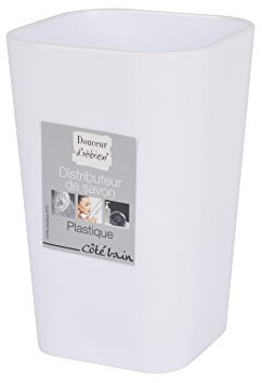 douceur d'intérieur, Gobelet (7.3 x 7.3 x 11 cm) Vitamine Blanc, Plastique Soft Touch