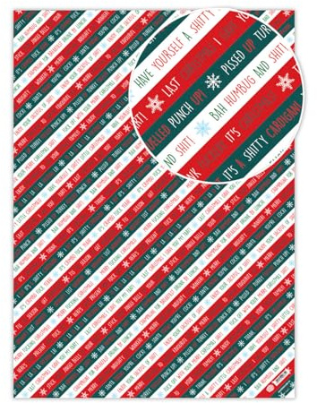 Brainbox Candy - 2 Sheets of Rude Offensive Cheeky Funny Joke Christmas Wrapping Paper