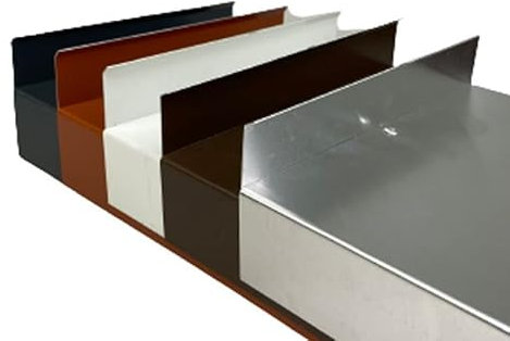 Handel Hoffmann Wandanschluß für Mauerabdeckung Attika Aluminium farbig 0,8 mm (klein, Braun 8014)