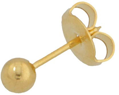 Sterile Chirurgenstahl Ohrstecker mit Kugel 3/4 mm vergoldet, Edelstahl, Kein Edelstein