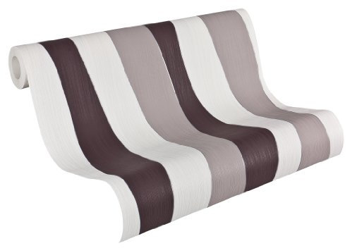 Livingwalls 912930 Daniel Hechter 2 Streifentapete, braun/creme/metallic
