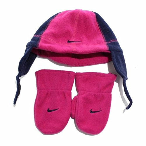 Nike Baby Mädchen Handschuh Mütze Winter Set Pink Rot Blau