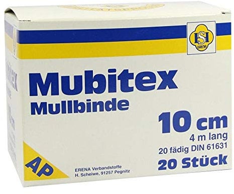 MUBITEX Mullbinden 10 cm ohne Cello 20 St