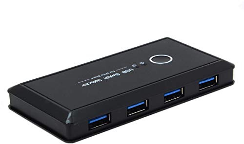 cablecc JSER KVM USB 2.0 or USB 3.0 Switch Selector 2 Port PCs Sharing 4 Devices for Keyboard Mouse Scanner Printer (USB 3.0)