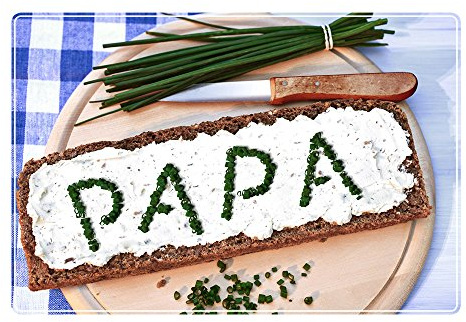 Tischset mit Namen ''Papa'' Motiv Schnittlauch - Tischunterlage, Platzset, Platzdeckchen, Platzunterlage, Namenstischset