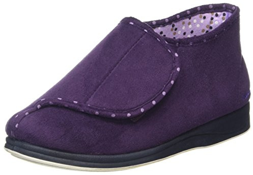 Padders Womens Ladies Slippers 2E Fit Vulcanised | Autumn Winter Collection | Adjustable Slipper | Slip On | Flat | Memory Foam Insole