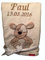 KIDDI-MEDIA Babydecke mit Name und Geburtsdatum Bestickt/kuschelig weich / 1A Qualität (Beige - Hund)