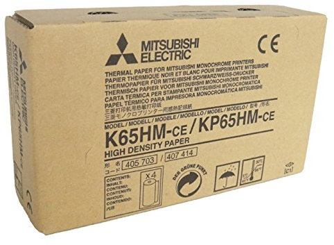 MITSUBISHI K65HM-CE/ KP65HM-CE Rouleaux de papier thermique haute densité pour imprimantes médicales en noir et blanc - A6 (110mm x 20m)