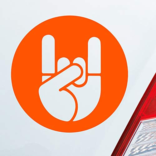 Hellweg Druckerei Heavy Metal Gruß Pommesgabel Festival Auto Aufkleber Sticker Heckscheibenaufkleber