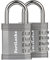 Vorhängeschloss mit Zahlencode | 4-stelliges Zahlenschloss aus Zinklegierung | Geeignet als Spindschloss und für den Außeneinsatz | Wetterfest, rostfrei, robust | 2er-Pack, Grau