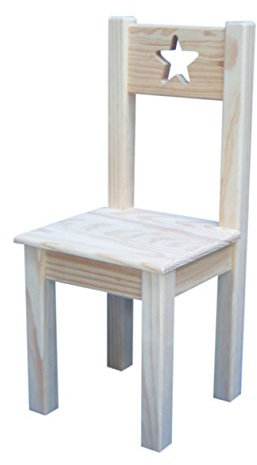 Greca Kinderstuhl, aus massivem Kiefernholz, roh, zum Bemalen, Maße (Breite/Tiefe/Höhe): 31 x 31 x 60 cm, Höhe bis Sitzfläche: 31 cm.