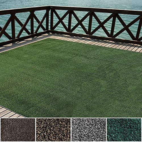 iCustomRug Indoor/Outdoor Turf Carpet & Rugs, Sythentic Grass in Lawn Green 4'X6' Low Pile Artificial Grass with Bound Pre-Finished Edges - Available in Many Custom Sizes and Widths