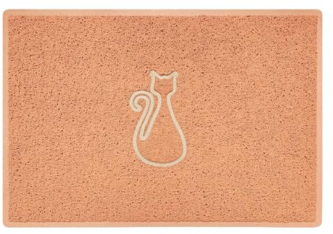 Nicoman CAT Embossed Shape Door Mat Dirt-Trapper Washable Barrier Doormat-(Use Indoor or Sheltered Outdoor)-(90x60cm/3x2ft,Large) Beige