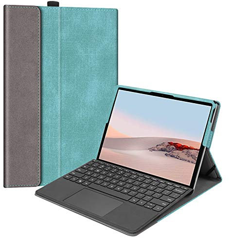 FINTIE Case for Microsoft Surface Go 4/3/2/1 (2023-2018), 10.5 inch Multiple Angle Portfolio Cover, Compatible with Kickstand and Type Cover Keyboard, Turquoise