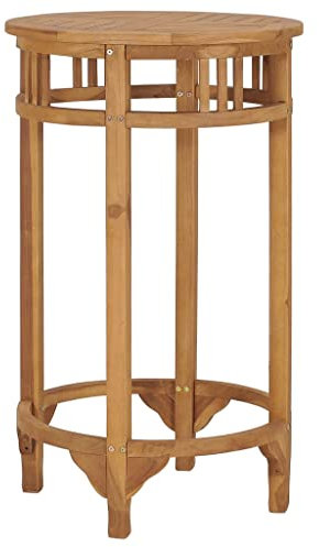 vidaXL Teak Massiv Bartisch Witterungsbeständig Stehtisch Bistrotisch Gartentisch Tisch Partytisch Tresentisch Küchentisch Holztisch Ø 60cm