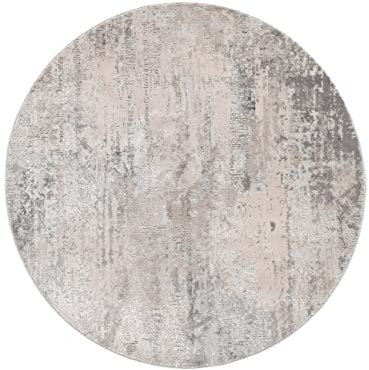 RugVista, Ritz, Teppich, Mittelflor Teppich, ∅ 200 cm, Rund, Modern, Oeko-Tex Standard 100, Polyester, Flur, Schlafzimmer, Küche, Wohnzimmer, Hellgrau/Beige, Grau