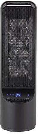 BLACK+DECKER BXSH44007GB - Riscaldatore digitale a torre oscillante in ceramica, telecomando e timer 12 ore, 2 kW, nero